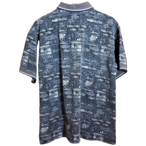 BOCA CLASSIC M GREY PATTERN SHORT SLEEVE POLO - Picture 2 of 4